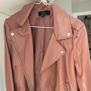 dusty pink pleather jacket